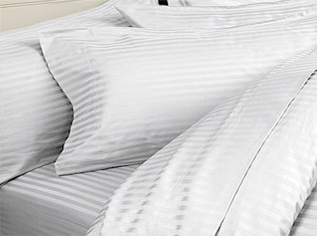 Hotel White Damask Stripe Sheets, Duvet Covers, Shams, Body Pillow Covers,  $12.98 – $94.98