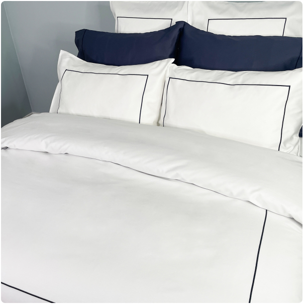 Italian woven and Canadian made embroidered bedding